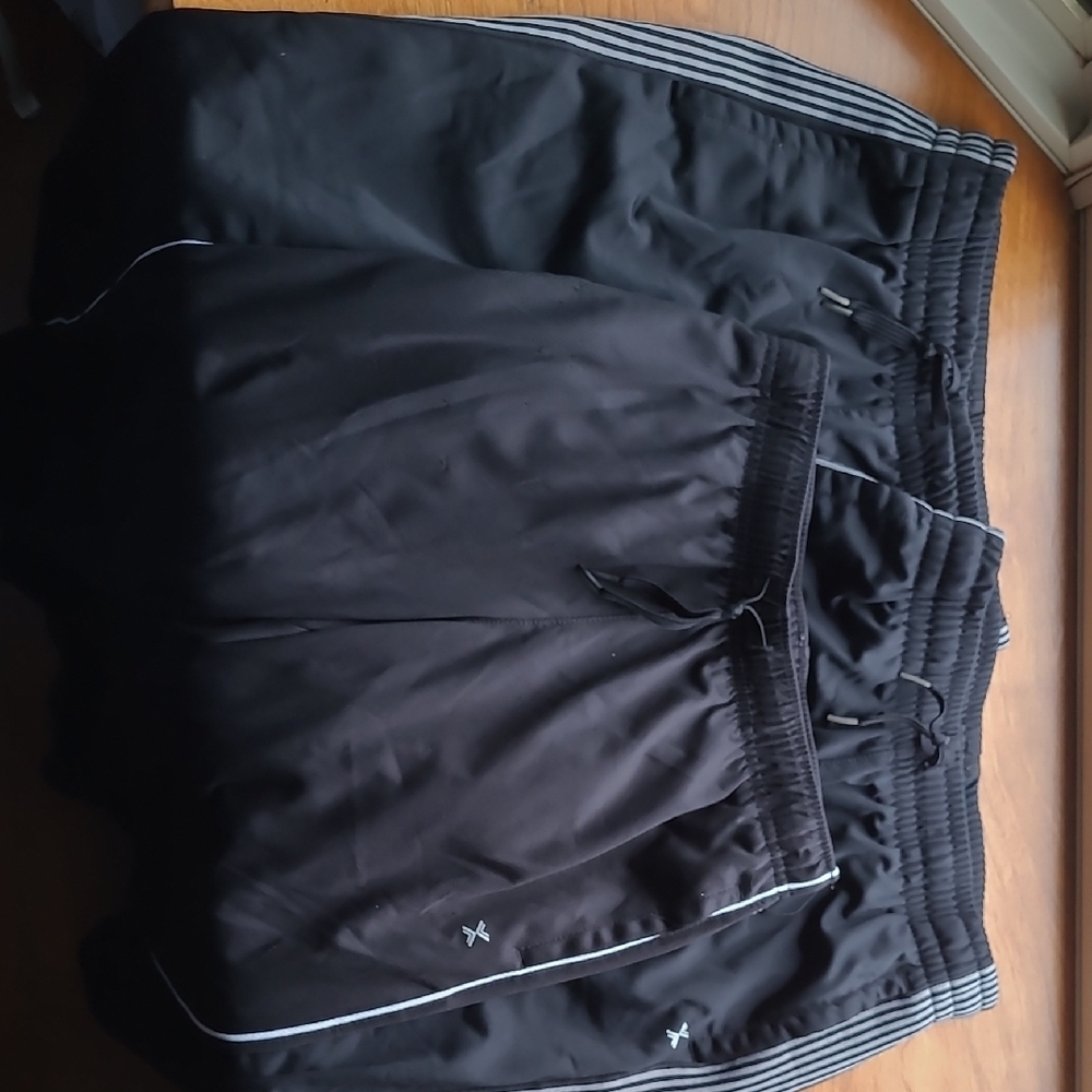 Black Athletic Pants with Gray Trim